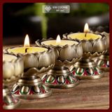  Đế Nến Đèn Cầy, Chân Đèn Bơ Cúng Phật [Kim Cương Hỷ Lạc] Hoa Sen Cát Tường Thịnh Vượng 