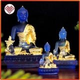  Tượng Phật Dược Sư Mật Tông [Kim Cương Hỷ Lạc] Lưu Ly Chất Liệu 100% Lưu Ly Cao Cấp 19cm 