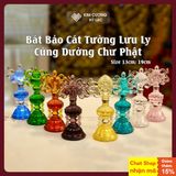  Bát Bảo Cát Tường -Bát Cát Tường Lưu Ly Cao Cấp [Kim Cương Hỷ Lạc] Bộ Bát Cát Tường Cúng Dường 13cm 