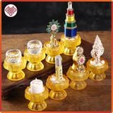  Đế Nến, Chân Đèn Nến Bơ Lưu Ly Bát Cát Tường [Kim Cương Hỷ Lạc] 7 Màu 