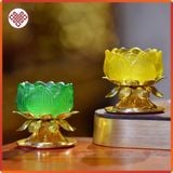  Chân Đèn Đồ Thờ Cúng [Kim Cương Hỷ Lạc] Lưu Ly Đế Hợp Kim 