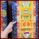 Phướn Đầu Rồng [Kim Cương Hỷ Lạc] Vải Gấm Thêu 120x30 cm (Giá 1 Chiếc) 