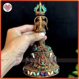  Bộ Chuông Chùy Nepal - Pháp Khí Mật Tông [Kim Cương Hỷ Lạc] Bộ Chuông Chùy Cẩn Đá Thạch Anh Nepal 