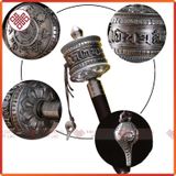  Kinh Luân Cầm Tay Phong Cách Cổ 4000 Biến Chú [Kim Cương Hỷ Lạc] Chất Liệu Đồng Cán Gỗ 