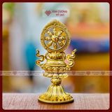  Thất Bảo Luân Vương, Bộ Thất Bảo Cúng Dường Mật Tông [Kim Cương Hỷ Lạc] Đồng Vàng, Đồng Vẽ Màu 11Cm 