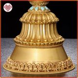  Chân Đèn Đồ Thờ Cúng Mật Tông [Kim Cương Hỷ Lạc] Đồng Mạ Vàng Cao Cấp 