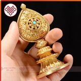  Tháp Mandala Mật Tông [Kim Cương Hỷ Lạc] Đồng Cẩn Đá Cao Cấp 24Cm 
