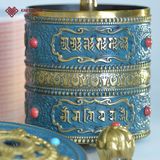  Kinh Luân Để Bàn Xoay Tay [Kim Cương Hỷ Lạc] Đồng 16Cm 