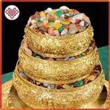  Tháp Mandala Mật Tông [Kim Cương Hỷ Lạc] Đồng Cẩn Đá Cao Cấp 24Cm 