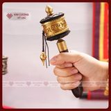  Kinh Luân Cầm Tay Phong Cách Cổ 4000 Biến Chú [Kim Cương Hỷ Lạc] Chất Liệu Đồng Cán Gỗ 