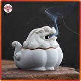  Lư Xông Trầm, Lư Đốt Trầm Hương Mật Tông [Kim Cương Hỷ Lạc] Bằng Gốm Hình Kỳ Lân Chiêu Tài Lộc 