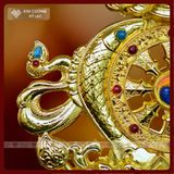  Bát Cát Tường Hợp Nhất, 8 Biểu Tượng Cát Tường [Kim Cương Hỷ Lạc] Hợp Kim Cao Cấp Màu Vàng Size 25cm 