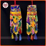  Lọng Trang Trí Bàn Thờ Mật Tông [Kim Cương Hỷ Lạc] Hình Trụ Vải Gấm - Dài 40Cm 