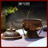  Lư Xông Đồng Có Dây Xích Nepal [Kim Cương Hỷ Lạc] 10x14cm 