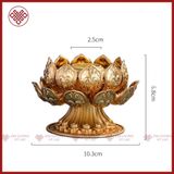  Đế Cắm Kinh Luân Cầm Tay [Kim Cương Hỷ Lạc] Hình Bông Sen 2 Tầng Bằng Đồng 
