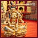  Tượng Diệu Âm Thiên Nữ 25CM - Chế Tác Thủ Công Nepal [Kim Cương Hỷ Lạc] Tượng Phật Mật Tông Đồng 