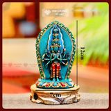  Tượng Thiên Thủ Thiên Nhãn Nepal -Hàng Hiểm [Kim Cương Hỷ Lạc]Chất Liệu Bột Sa Thạch Vẽ Màu Thủ Công 