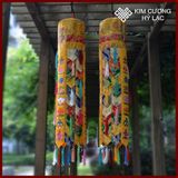  Lọng Thờ Mật Tông [Kim Cương Hỷ Lạc] Gấm Thêu 8 Biểu Tượng Cát Tường 