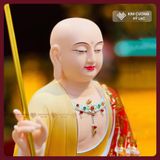  Tượng Địa Tạng Bồ Tát Vẽ Màu Thủ Công [Kim Cương Hỷ Lạc] Tượng Gỗ Long Não Vẽ Lụa Cao Cấp 