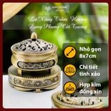  Lư Đốt Trầm Hương, Lư Xông Trầm Thờ Cúng [Kim Cương Hỷ Lạc] Hợp Kim Có Đôn, Đế 