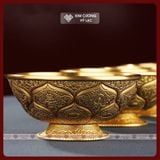  Chén Nước Cúng Phật, Chén Cúng Dường [Kim Cương Hỷ Lạc] Bát Cát Tường Đồng Mạ Vàng Size 8x5,5cm 