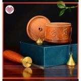  Vỏ Kinh Luân Cầm Tay [Kim Cương Hỷ Lạc] Gỗ Đàn Hương Đỏ 20Cm 