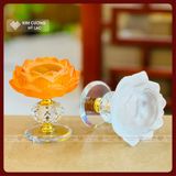  Chân Đèn Nến Bơ Lưu Ly, Đế Nến Hoa Sen Cúng Phật [Kim Cương Hỷ Lạc] Đa Dạng Màu Sắc 