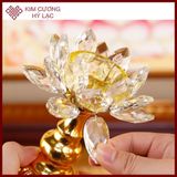  Đế Nến Chân Đèn Đốt Nến Bơ Pha Lê Hoa Sen [Kim Cương Hỷ Lạc] Đế Hợp Kim 6,5 - 14 Cm 