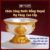  Chén Nước Cúng Dường Mật Tông [Kim Cương Hỷ Lạc] Chén Cúng Dường Đồng Mạ Vàng Nepal Nhiều Size 