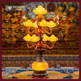  Chân Đèn Điện Hoa Sen Cao Cấp - Đèn Thờ Hoa Sen [Kim Cương Hỷ Lạc] Đèn Thờ Hoa Sen 9-13-19-27 bông 