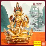  Tượng Diệu Âm Thiên Nữ 25CM - Chế Tác Thủ Công Nepal [Kim Cương Hỷ Lạc] Tượng Phật Mật Tông Đồng 