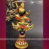  Thất Bảo Luân Vương, Bộ Thất Bảo Cúng Phật Mật Tông [Kim Cương Hỷ Lạc] Hợp Kim Vẽ Màu 17Cm 