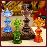  Bát Bảo Cát Tường -Bát Cát Tường Lưu Ly Cao Cấp [Kim Cương Hỷ Lạc] Bộ Bát Cát Tường Cúng Dường 13cm 