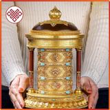  Kinh Luân Điện Phong Thủy Để Bàn - Bánh Xe Mani Mật Tông [Kim Cương Hỷ Lạc] Cẩn Đá Cao Cấp 