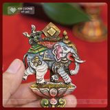  Thất Bảo Luân Vương, Bộ Thất Bảo Cúng Dường Mật Tông [Kim Cương Hỷ Lạc] Đồng Vàng, Đồng Vẽ Màu 11Cm 