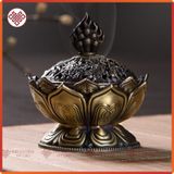  Lư Xông Trầm - Lư Đốt Hương Trầm Mật Tông [Kim Cương Hỷ Lạc] Hình Hoa Sen Cổ Điển Mẫu Mới Loại Mới 