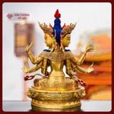  Tôn Tượng Phật Đảnh Tôn Thắng Đài Loan [Kim Cương Hỷ Lạc] Đồng Mạ Vàng Đài Loan 32Cm 