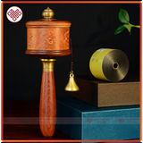  Vỏ Kinh Luân Cầm Tay [Kim Cương Hỷ Lạc] Gỗ Đàn Hương Đỏ 20Cm 