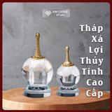  Tháp Xá Lợi Hợp Kim Thủy Tinh Cao Cấp [Kim Cương Hỷ Lạc] Độ Trong Suốt Cao Kích Thước Nhỏ Gọn 