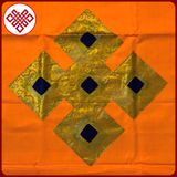  Rèm Cửa Trang Trí Bàn Thờ Mật Tông [Kim Cương Hỷ Lạc] Bát Cát Tường - Kalachakra Nền Vàng 