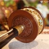  Kinh Luân Cầm Tay Đồng Chạm Khắc Chữ Nổi Chú Om Mani Padme Hum [Kim Cương Hỷ Lạc] 