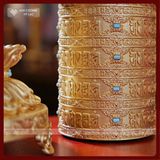  Kinh Luân Điện 25 Triệu Biến Lục Tự [Kim Cương Hỷ Lạc] Đồng Mạ Vàng Cao Cấp 28Cm Bảo Hành 1 Năm 