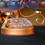  Chân Đèn Trang Trí Bàn Thờ Mật Tông [Kim Cương Hỷ Lạc] Hoa Sen Lưu Ly Hợp Nhất Size 28-48cm 