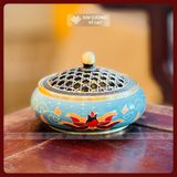  Lư Đồng Xông Trầm Vẽ Màu, Lư Đốt Trầm Hương Phong Thủy [Kim Cương Hỷ Lạc] Chất Liệu Đồng Nguyên Khối 