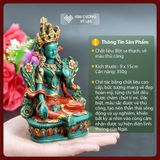  Tượng Tara Xanh Mật Tông - Tượng Tara Xanh Nepal [Kim Cương Hỷ Lạc] Tượng Tara Vẽ Màu Thủ Công 15cm 