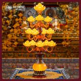  Chân Đèn Điện Hoa Sen Cao Cấp - Đèn Thờ Hoa Sen [Kim Cương Hỷ Lạc] Đèn Thờ Hoa Sen 9-13-19-27 bông 