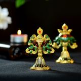  Bát Cát Tường Trang Trí Ban Thờ Mật Tông [Kim Cương Hỷ Lạc] Hợp Kim Vẽ Màu 8Cm 