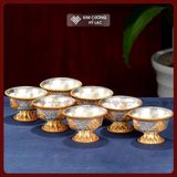  Chén Nước Cúng Dường Mật Tông [Kim Cương Hỷ Lạc] Chén Cúng Dường Đồng Mạ Vàng Nepal Nhiều Size 