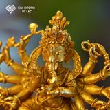  Tượng Ganesha [ Kim Cương Hỷ Lac ] Nepal Đồng Mạ Vàng 10Cm 