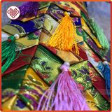  Lọng Trang Trí Bàn Thờ Mật Tông [Kim Cương Hỷ Lạc] Hình Trụ Vải Gấm - Dài 40Cm 